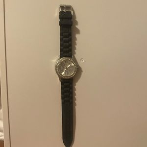 Rue Watch with all bling.  Rubber like band. Stainless steel back. RU1006